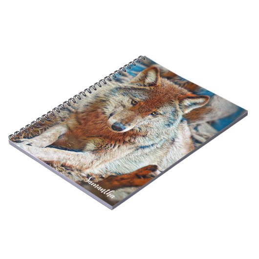 Wolf Spiral Notebook Notizblock (Linke Seite)