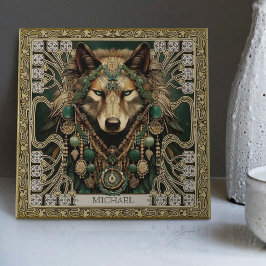 Wolf Spirit Animal Carpetpunk Altarpiece Happycore Fliese