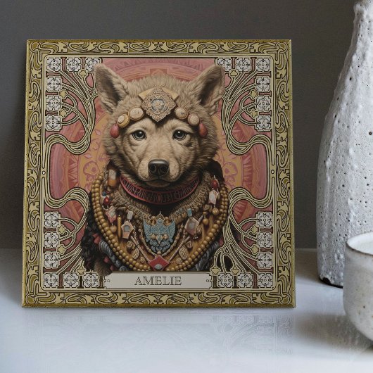 Wolf Spirit Animal Carpetpunk Altarpiece Happycore Fliese