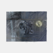 Wolf Spirit Moon Night Fleecedecke (Vorderseite (Horizontal))
