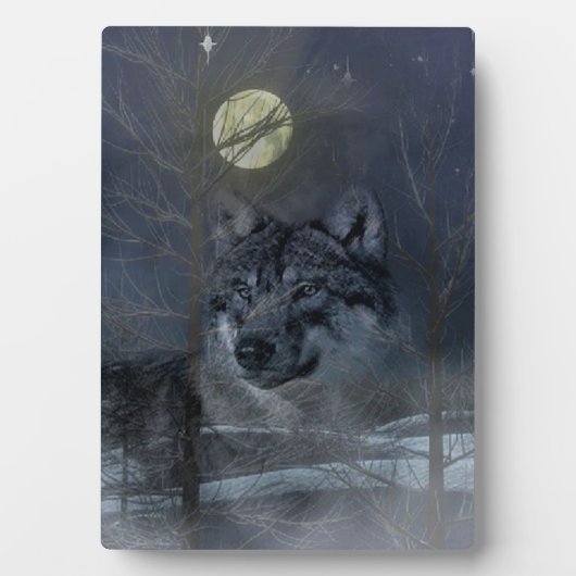 Wolf Spirit Moon Night Fotoplatte (Vorderseite)