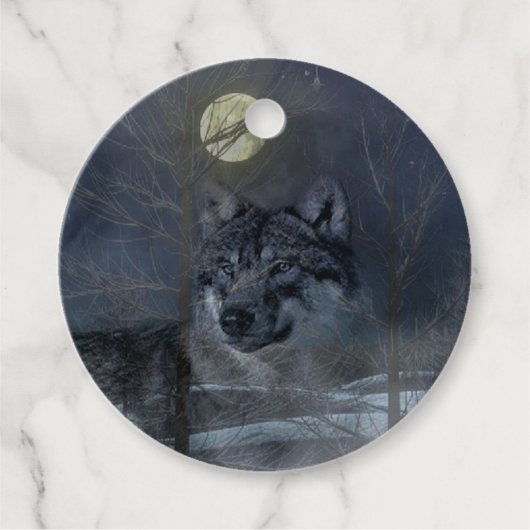 Wolf Spirit Moon Night Geschenkanhänger (Vorderseite)