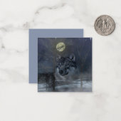 Wolf Spirit Moon Night Mitteilungskarte (Vorderseite/Rückseite Beispiel)