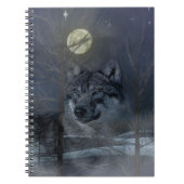 Wolf Spirit Moon Night Notizblock (Vorderseite)