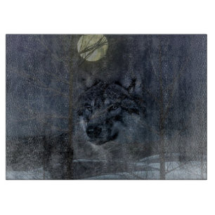 Wolf Spirit Moon Night Schneidebrett