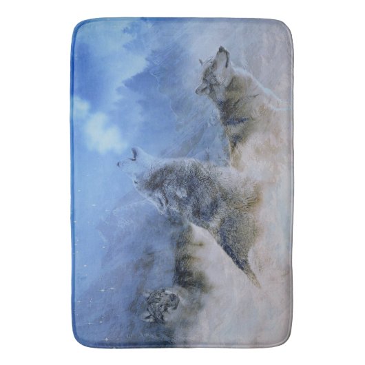 Wolf Spirits Badematte (Vorderseite Vertikal)