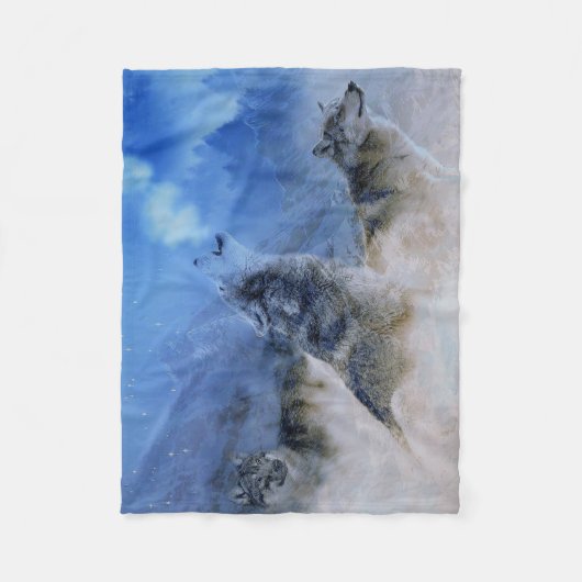 Wolf Spirits Fleecedecke (Vorderseite)