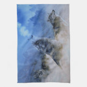 Wolf Spirits Geschirrtuch (Vertikal)