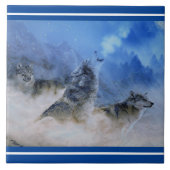Wolf Spirits Keramik Tile Fliese (Vorderseite)