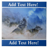 Wolf Spirits Keramik Tile Fliese (Vorderseite)