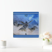 Wolf Spirits Square Wall Clock Quadratische Wanduhr (Zuhause)