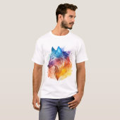 Wolf Splash Wasserfarbe T-Shirt (Vorne ganz)