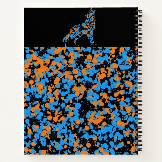 Wolf Splattered Paint Notizblock (Rückseite)