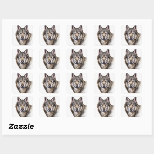 Wolf Square Sticker (Blatt)