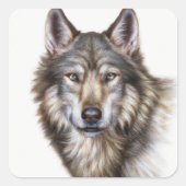 Wolf Square Sticker (Vorderseite)