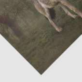 Wolf Squirrel Fantasy Herbstwald Landschaft Seidenpapier (Detail)