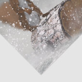 Wolf Squirrel Winter Snow Forest Moon Landschaft Seidenpapier (Detail)