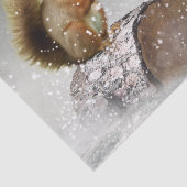 Wolf Squirrel Winter Snow Forest Moon Landschaft Seidenpapier (Detail)