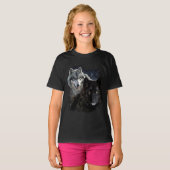 Wolf Star Wolves Wild Moon Stars Loyal Gray Wolf T-Shirt (Vorne ganz)