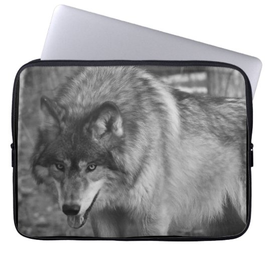 Wolf-Starren-Laptop-Hülse Laptopschutzhülle (Vorderseite)