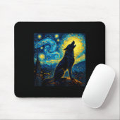 Wolf Starry Night Howling Moon Funny für Männer Fr Mousepad (Mit Mouse)