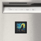 Wolf Starry Night Howling Moon Funny Gifts für Män Magnet (In Situ (Geschirrspüler))
