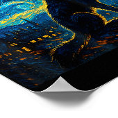 Wolf Starry Night Howling Moon Funny Gifts für Män Poster (Ecke)