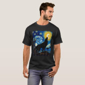 Wolf Starry Night Shirt Wolf Shirts für Damen (Vorne ganz)