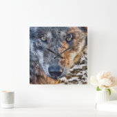 WOLF STARTEN SIE IHREN BODEN QUADRATISCHE WANDUHR (Zuhause)