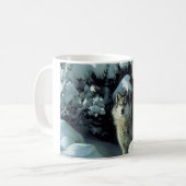 Wolf stehend im Schnee Kaffeetasse (Vorderseite Links)