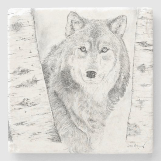 Wolf Steinuntersetzer (Vorderseite)