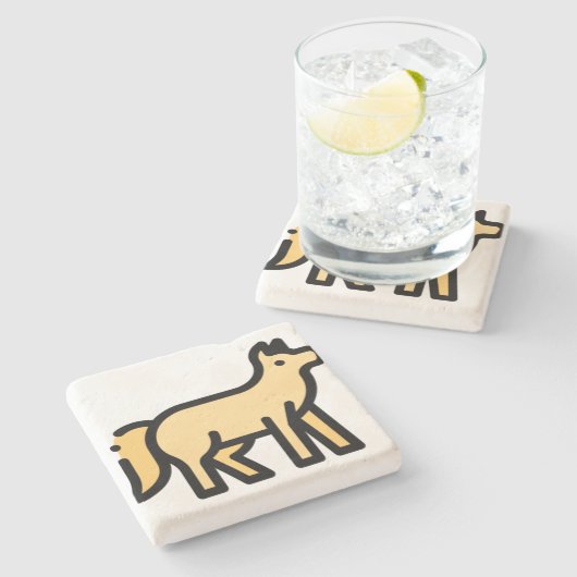 Wolf Steinuntersetzer (Seitenansicht)