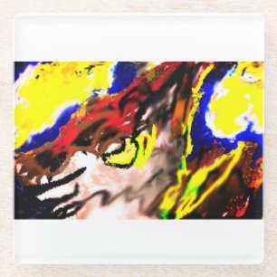 Wolf-Sterngelb Glasuntersetzer