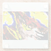 Wolf-Sterngelb Glasuntersetzer (Rückseite)