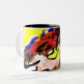 Wolf-Sterngelb Zweifarbige Tasse (Vorderseite Links)