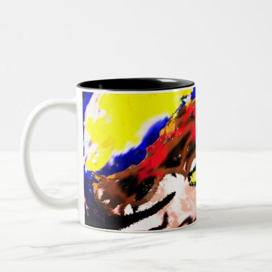 Wolf-Sterngelb Zweifarbige Tasse (Links)