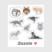 Wolf Stickers Aufkleber (Blatt)