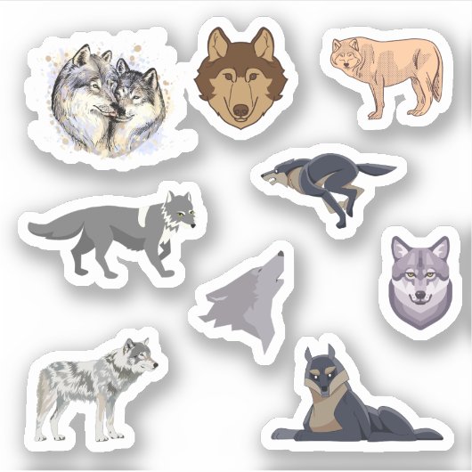 Wolf Stickers Aufkleber (Vorderseite)