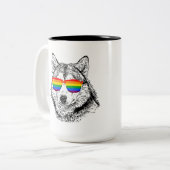 Wolf-Stolz-Sonnenbrille Zweifarbige Tasse (Vorderseite Links)