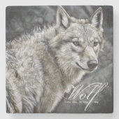 Wolf [Stone Coaster] Steinuntersetzer (Vorderseite)