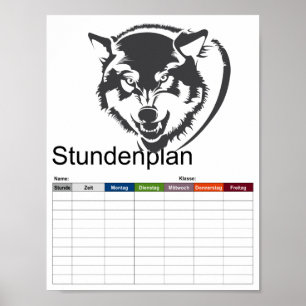 Wolf Stundenplan Poster