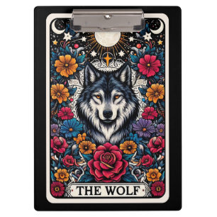 Wolf Tarot Karte Mystisches Tier Klemmbrett