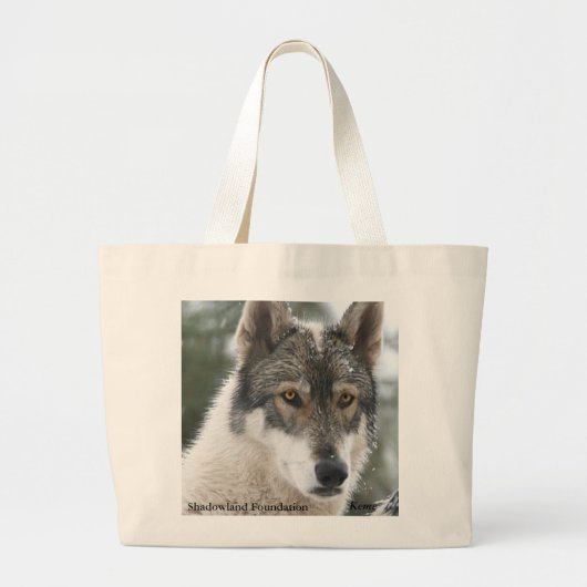 Wolf-Taschen-Tasche Jumbo Stoffbeutel (Vorne)