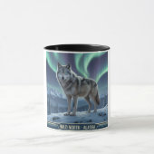 Wolf Tasse 🐺 ❄️ | Northern Lights Wildlife Art 🌌 (Zentrum)