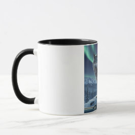 Wolf Tasse 🐺 ❄️ | Northern Lights Wildlife Art 🌌