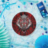 Wolf Tattoo Style Haida Art Paper Tellers 7" Pappteller (Party)