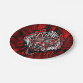 Wolf Tattoo Style Haida Art Paper Tellers 7" Pappteller (Schrägansicht)