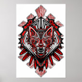 Wolf Tattoo Style Haida Art Poster Paper (Matte) (Vorne)