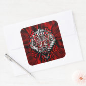Wolf Tattoo Style Haida Art Square Sticker Glossy (Umschlag)