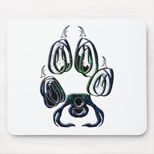 Wolf-Tatzen-Druck Mousepad (Vorne)